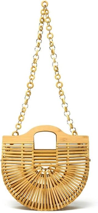 Women's Bamboo Handbag, Handmade Straw Bag